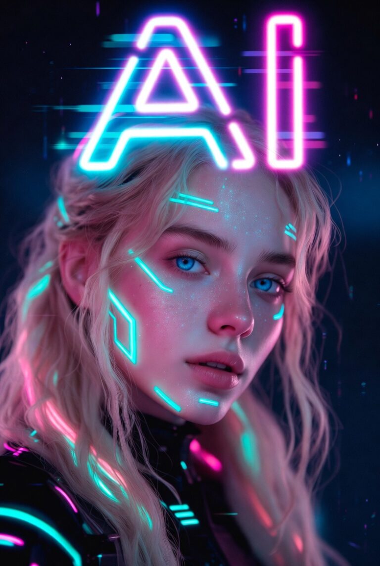 Grafika przedstawia kobietę blond Ai